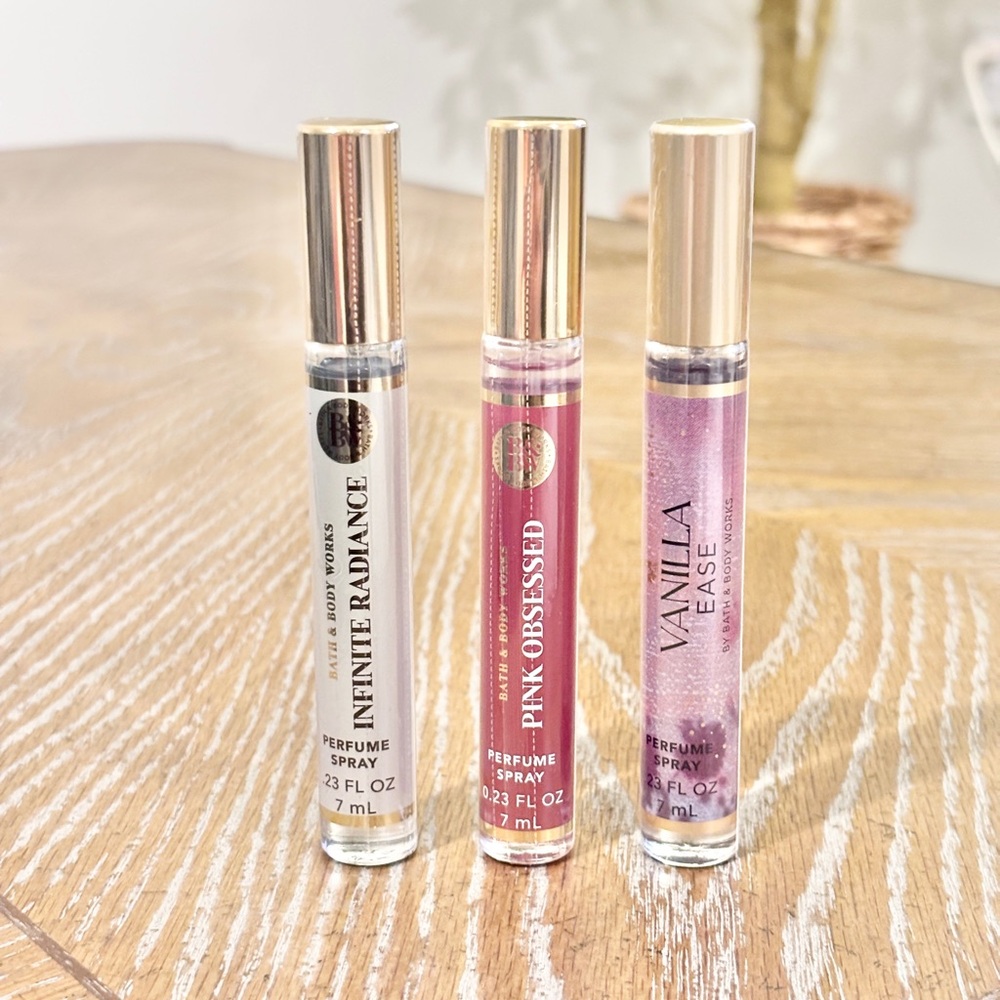 Bath & Body Works BBW Travel Self Care Body Bundle 3pc Pink Infinite Radiance